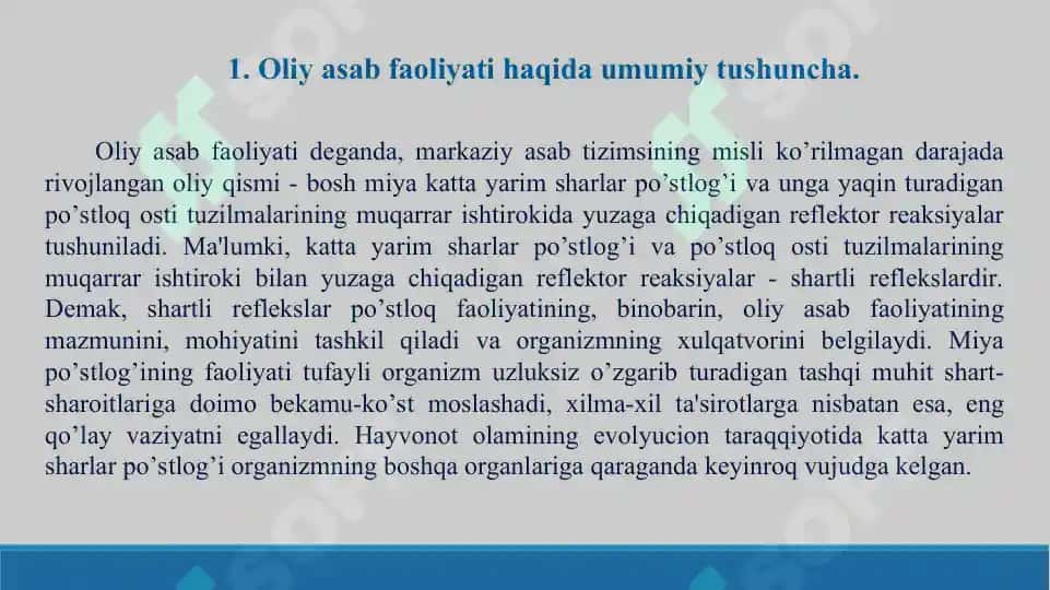 15. Oliy asab faoliyati. I.P.Pavlovning ta'limoti. Taqdimot, 18 bet 3