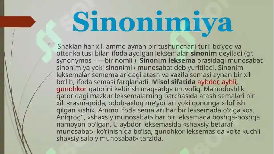 O’zbek tilida leksik- semantik munosabatlar 4