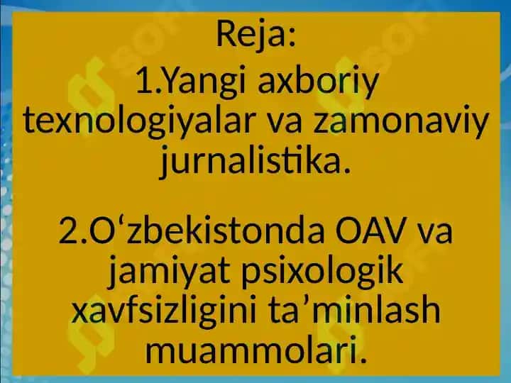 Oʻzbekiston Respublikasida Ommaviy axborot vositalarining faoliyati 2