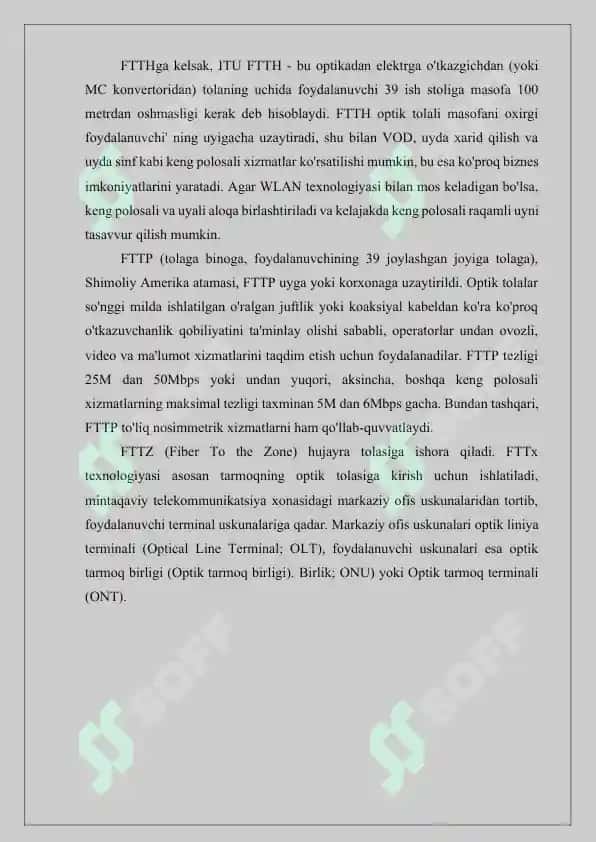 FTTH texnalogiyasi orqali glabal internet tarmog‘iga ulash 4