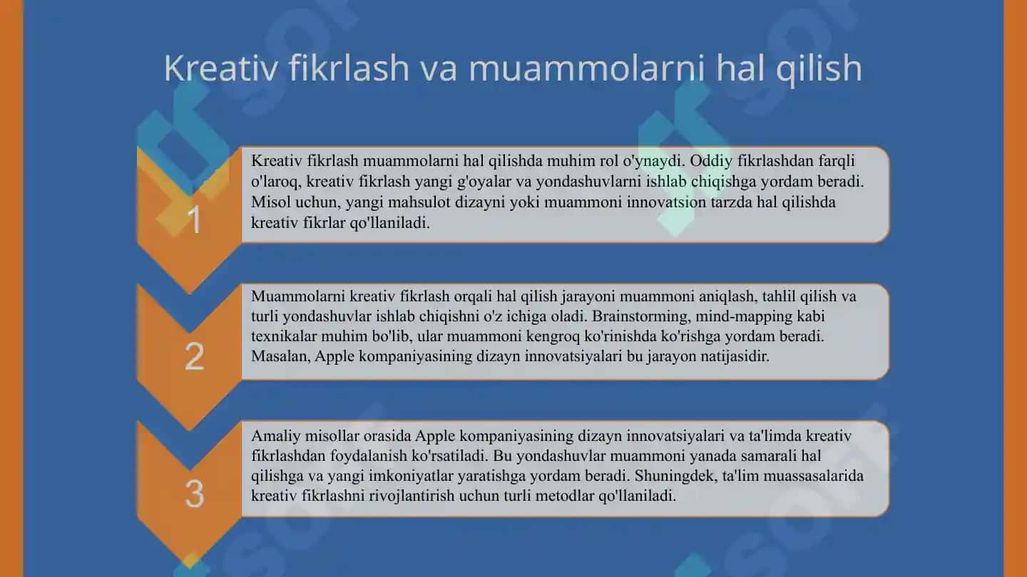 Kreativ fikrlashning ta'lim jarayonidagi o'ziga xos xususiyatlari 5