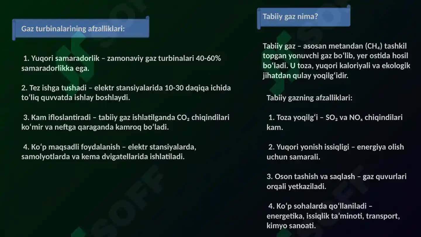 Gaz turbinasida gaz yoqilg'isini yoqishni hisoblash. 4