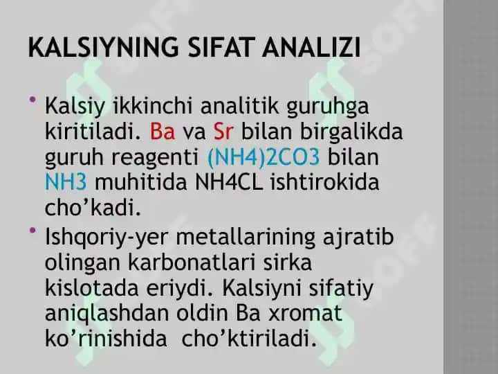 Kalsiy hamda uning birikmalarining kimyoviy va fizik- kimyoviy analizi 3