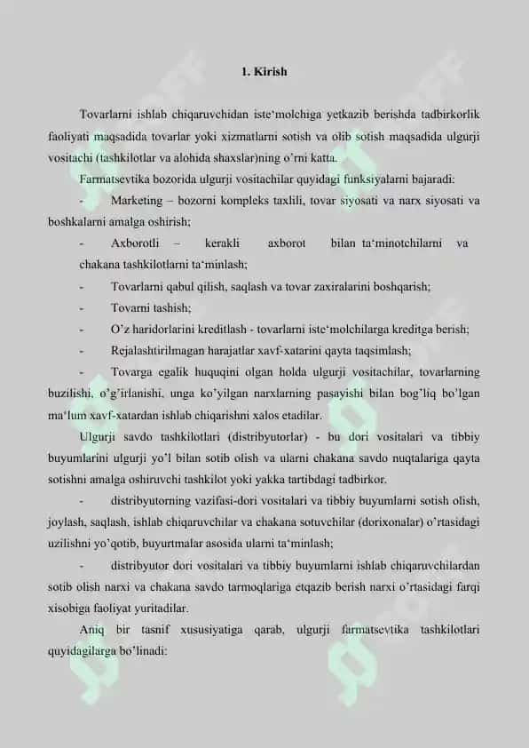 6. Distribyutorlik  faoliyati. Farmasevtik ombor. Referat 16 bet. 3