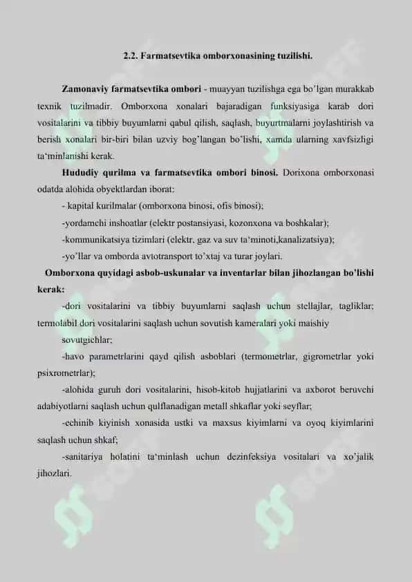 6. Distribyutorlik  faoliyati. Farmasevtik ombor. Referat 16 bet. 6
