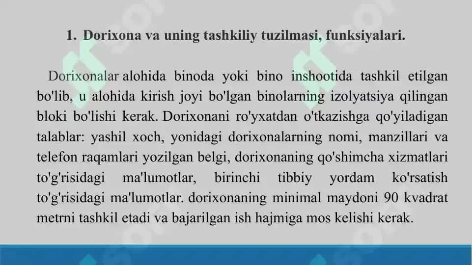 6. Dorixona tarmoqlarining faoliyati. Taqdimot 16 bet. 3