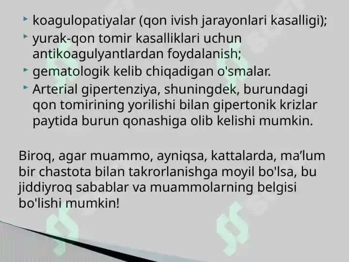 LOR a’zolarida qon ketish Mahalliy gemostaz uchun pereparatlar 4