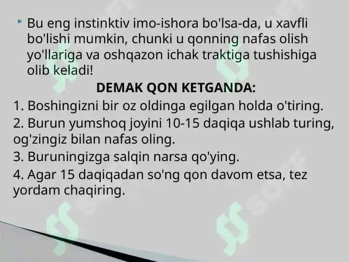 LOR a’zolarida qon ketish Mahalliy gemostaz uchun pereparatlar 6