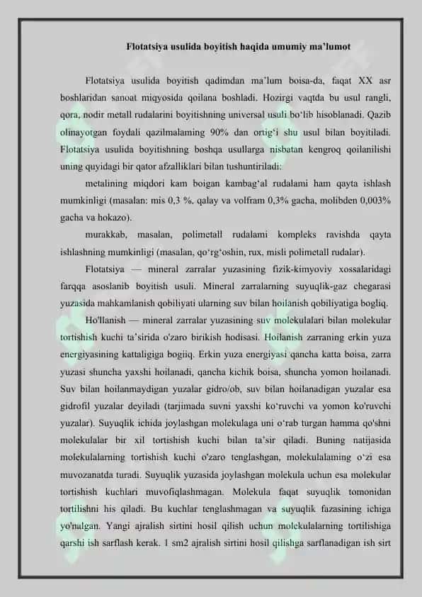 Flatatsion mashinalarning turlari. Mehanik flatatsion mashinalar ularni turlari. 4