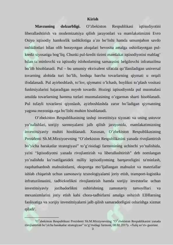 Makroiqtisodiyot fanidan kurs ishi "To’lov balansi" 3