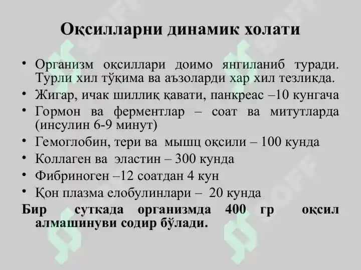 Oqsillarning hazm qilinishi 5
