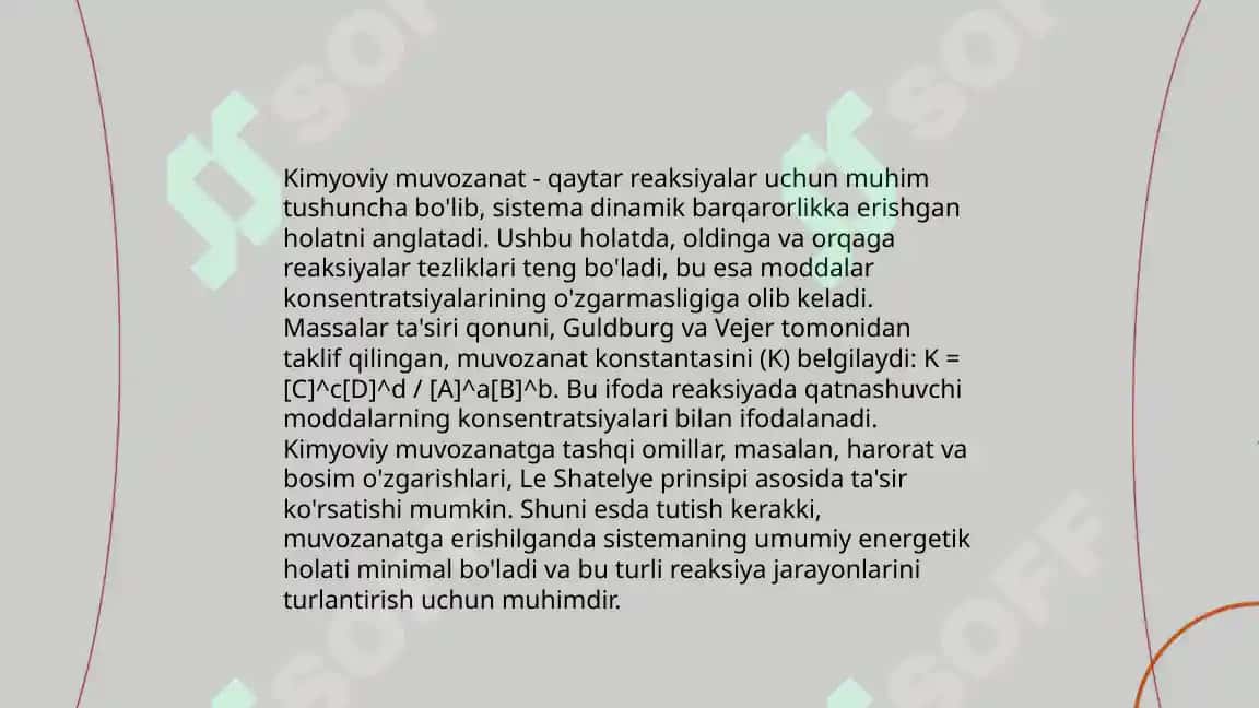 Massalar ta'siri qonuni va kimyoviy reaktsiyalar tezligi 4