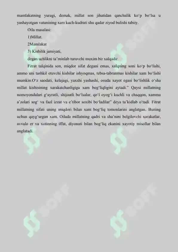 8. A. Fitratning ‘’Oila‘’ asarida oila qurish tartibi va farzand tarbiyasi, ’’Rahbari najot’’ risolasining  ‘’Baxtsiz odamlarning ikki toifasi’’ ga oid qarashlari. Referat 6 bet. 4