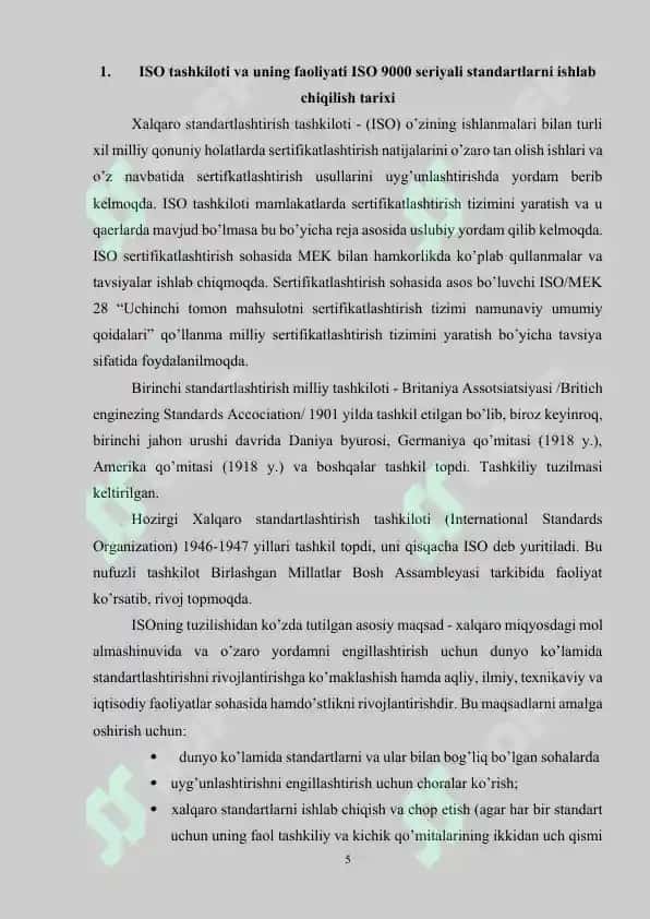 ISO 9000 seriyali standartlarga muvofiq sifat jihatlarini ishlab chiqish 4