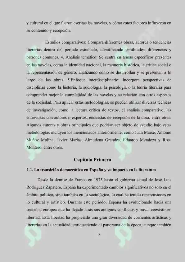 LA NOVELA ESPAÑOLA DE 1975 A FINALES DEL SIGLO XX. TENDENCIAS, AUTORES Y OBRAS PRINCIPALES 7