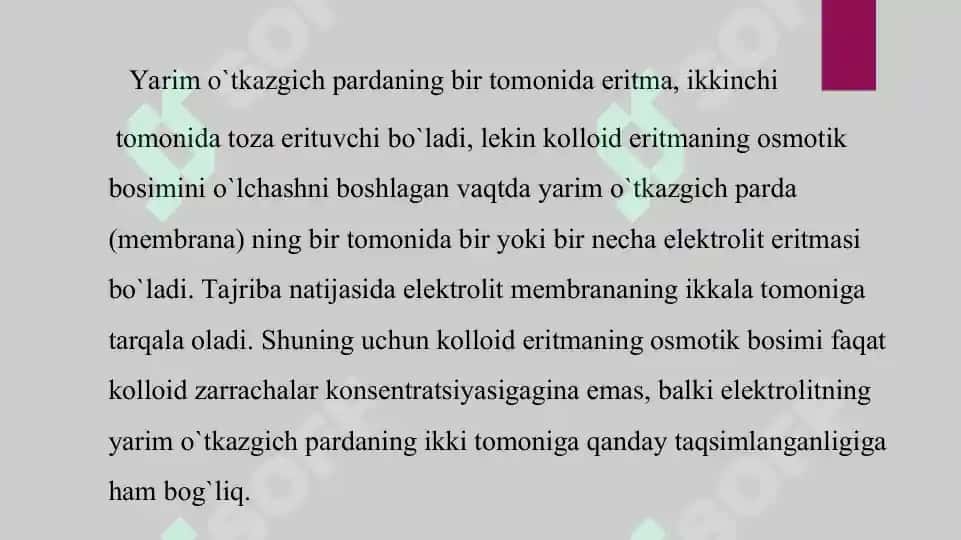 17. Donnanning membrana muvozanati. Taqdimot 16 bet. 4