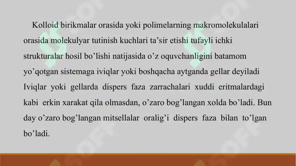18. Iviqlar va gellarning tiksotropoyasi. Taqdimot 10 bet. 3