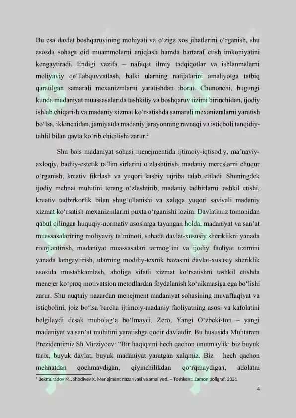 MENEJERNING MADANIYAT SOHASIDAGI KASBIY MALAKASI VA USLUBLARINI REJALASHTIRISH 4
