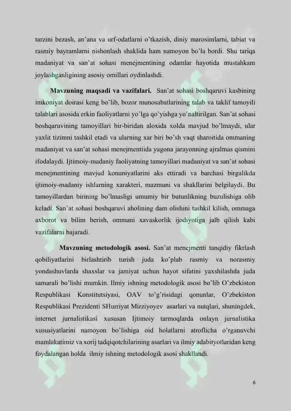 MENEJERNING MADANIYAT SOHASIDAGI KASBIY MALAKASI VA USLUBLARINI REJALASHTIRISH 6