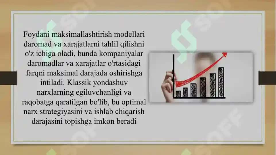 Savdoni maksimal darajada oshirish va uning o‘sishi uchun modellar 6
