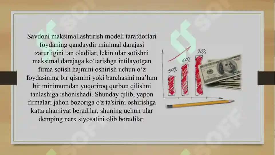 Savdoni maksimal darajada oshirish va uning o‘sishi uchun modellar 7