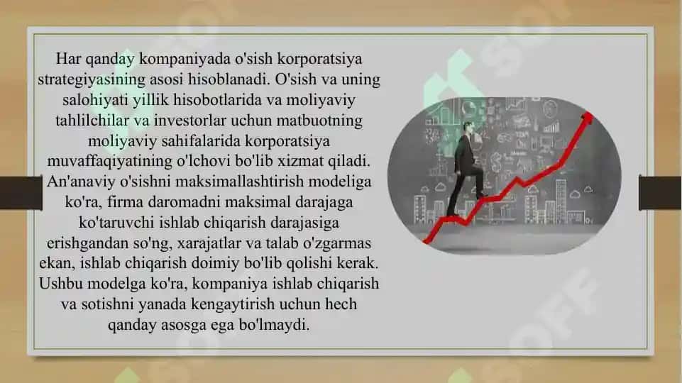 Savdoni maksimal darajada oshirish va uning o‘sishi uchun modellar 8