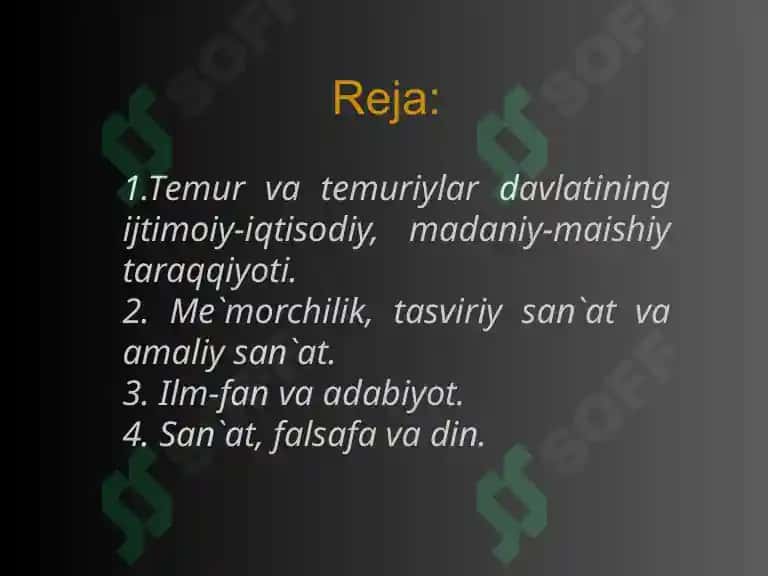 AMIR TEMUR VA TEMURIYLAR DAVRI ME’MORCHILIGI.pptx 2