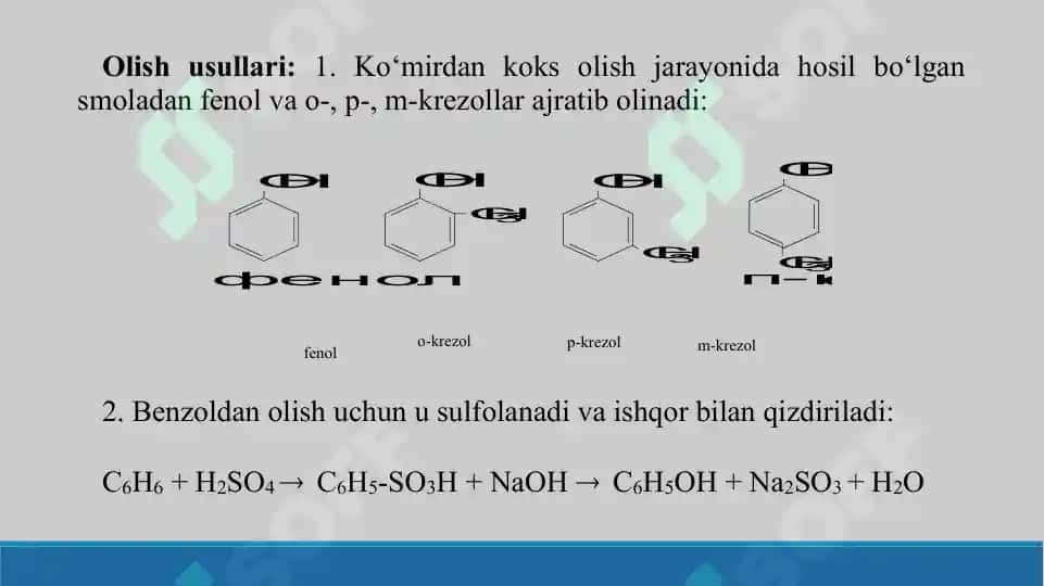 10. Bir va ikki atomli fenollarning olinish usullari. Pikrin kislota. Taqdimot,11 bet. 4