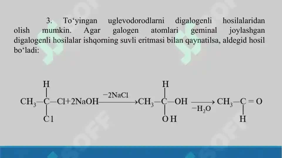 11. Aldegid va ketonlarning olinish usullari. To’yinmagan aldegid. Xinonlar. Taqdimot, 16 bet. 7