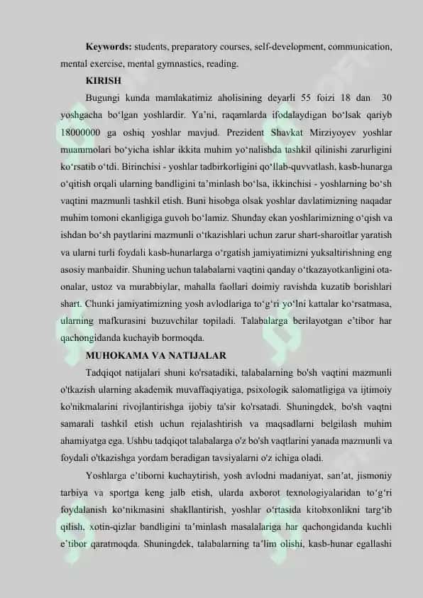 Talabalarning bo'sh vaqti va uni mazmunli o'tkazish tamoyillari 2