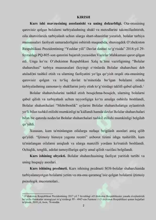 Bolalar shaharchasining faoliyat yuritish tartibi va uning huquqiy asoslari 2
