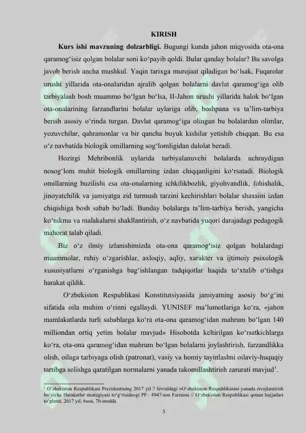 OTA-ONA QARAMOG‘ISIZ QOLGAN BOLALARNI FANRZANDLIKKA, OILAGA TARBIYAGA BERISH TARTIBI 2