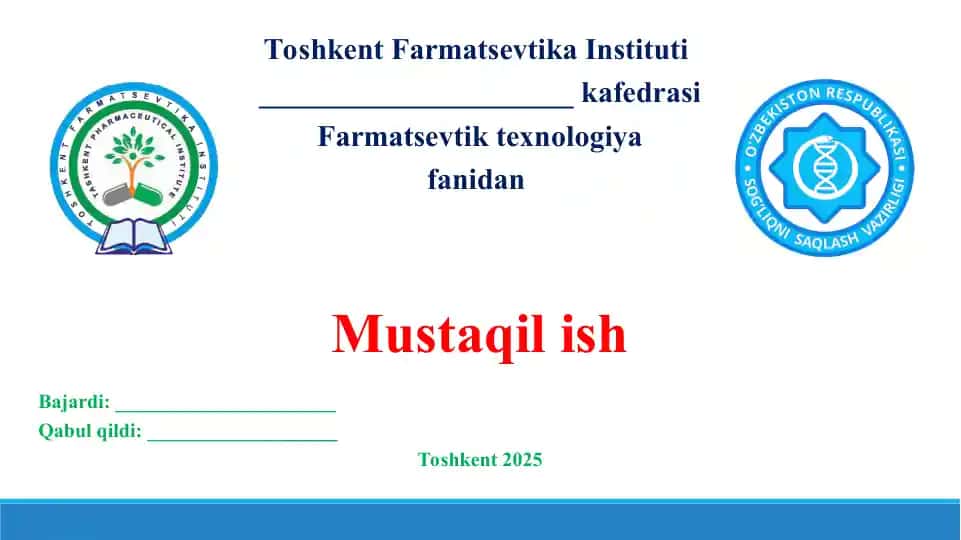 Suspenziyalar texnologiyasida ishlatiladigan yordamchi moddalar. Taqdimot 11 bet.