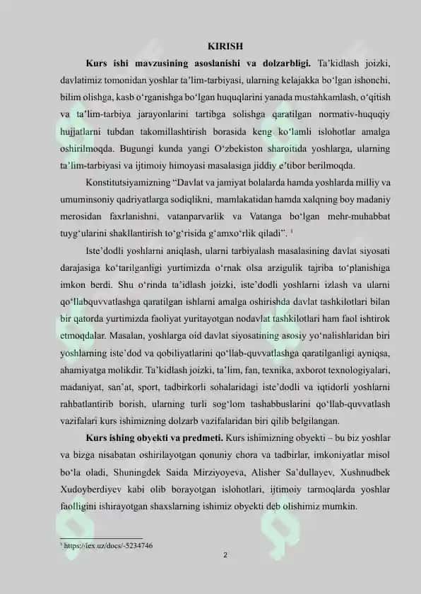 O‘zbekiston Respublikasi yoshlarga oid davlat siyosatini amalga oshirishning o‘ziga xos xususiyati 2