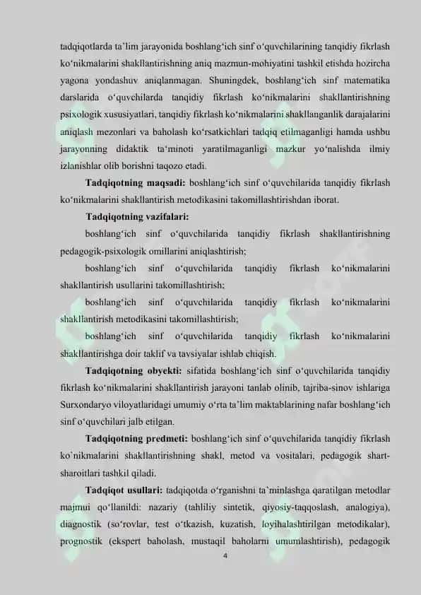 Boshlang‘ich sinf o‘quvchilarida tanqidiy tafakkur ko‘nikmalarini shakllantirish metodlari 4