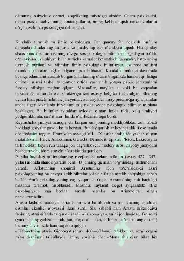 Psixologiya fanidan o‘quv qo‘llanma 2