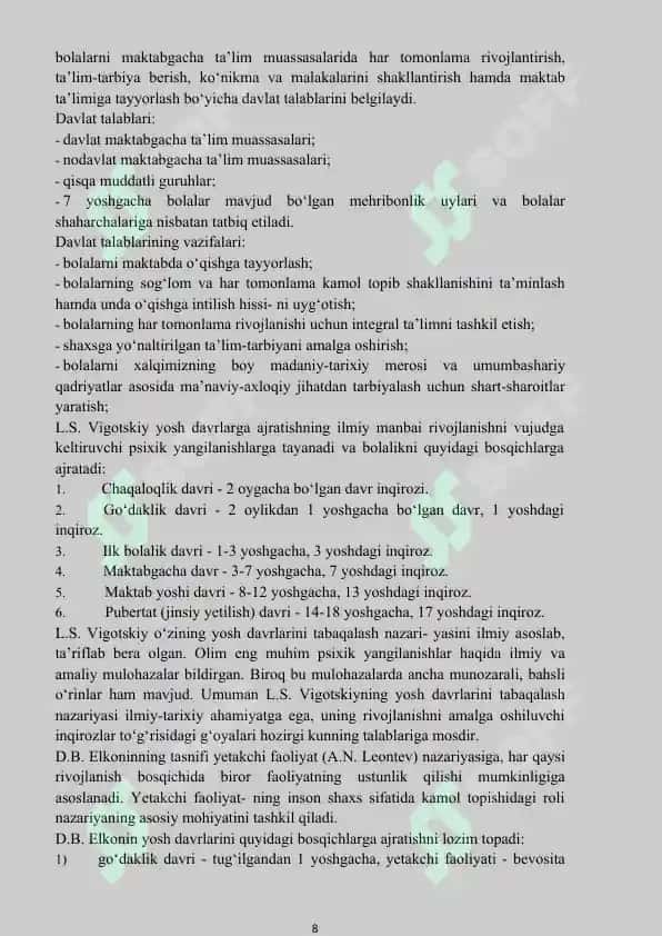 Psixologiya fanidan o‘quv qo‘llanma 8