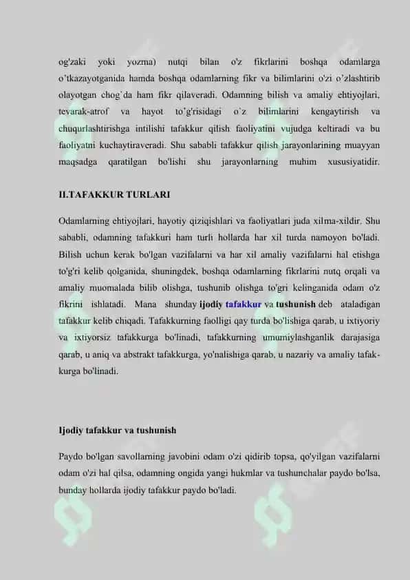 Tafakkur o’sishi 6