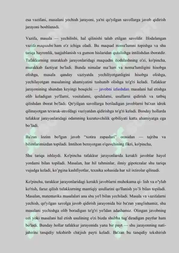 Tafakkur o’sishi 8