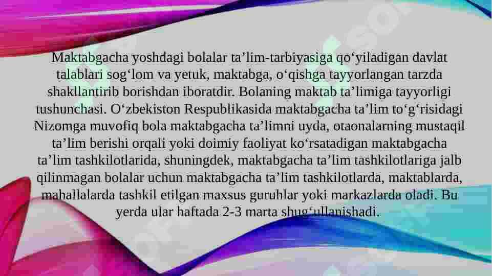 Maktab ta`limiga tayyorlash 8