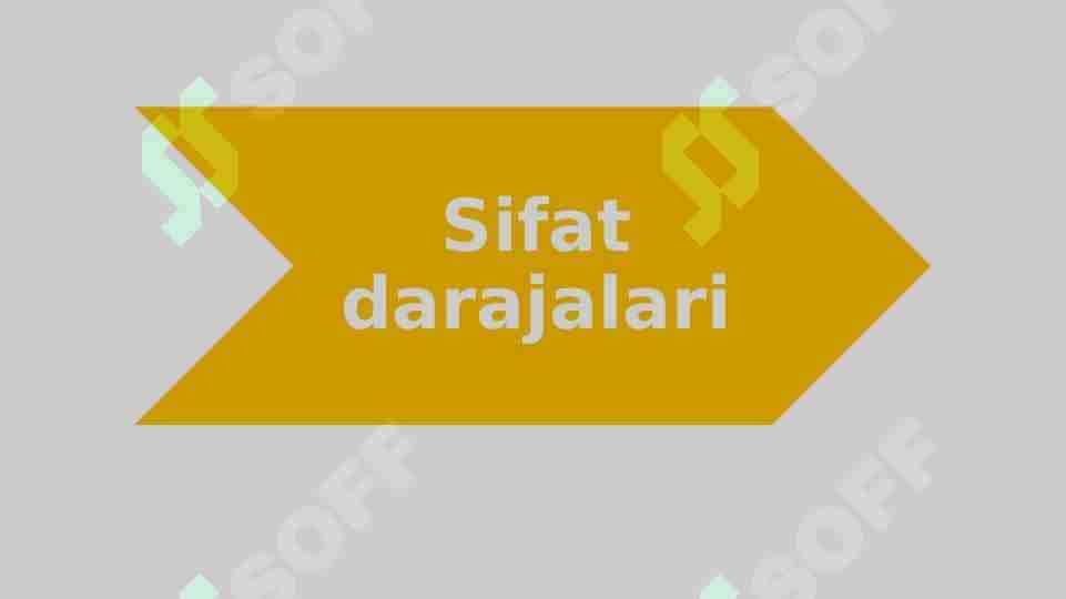 Sifat darajalari