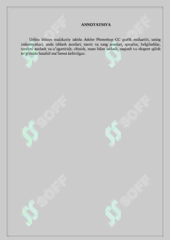 Adobe Photoshop dasturi va uning imkoniyatlari 2