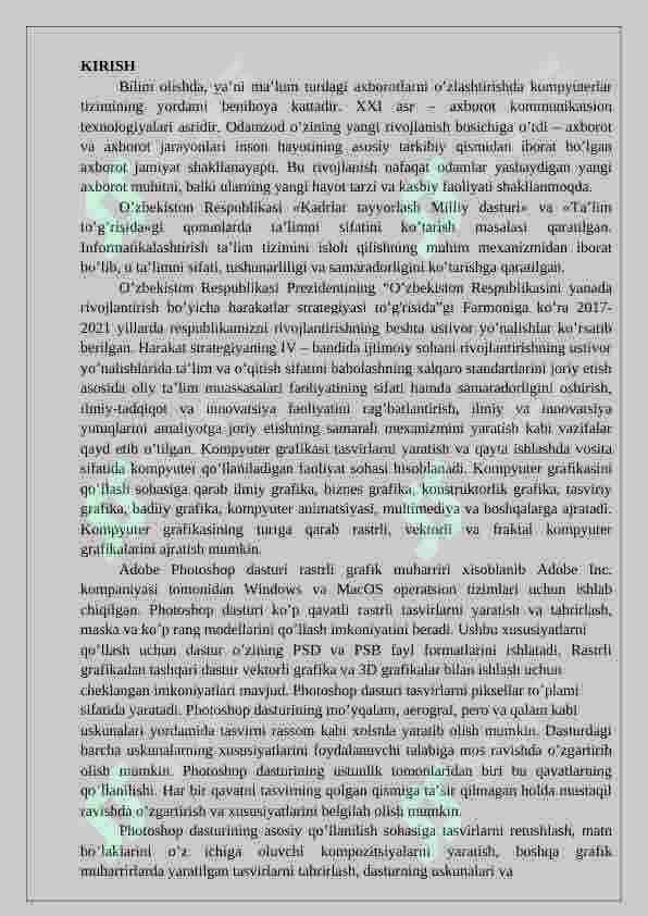 Adobe Photoshop dasturi va uning imkoniyatlari 4