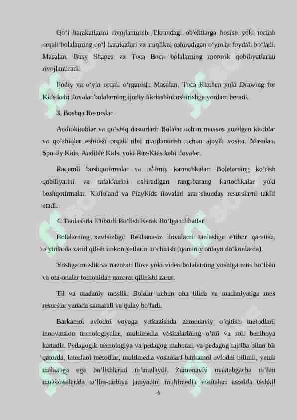 MAKTABGACHA TA'LIMDA MULTIMEDIALARDAN FOYDALANISH 6