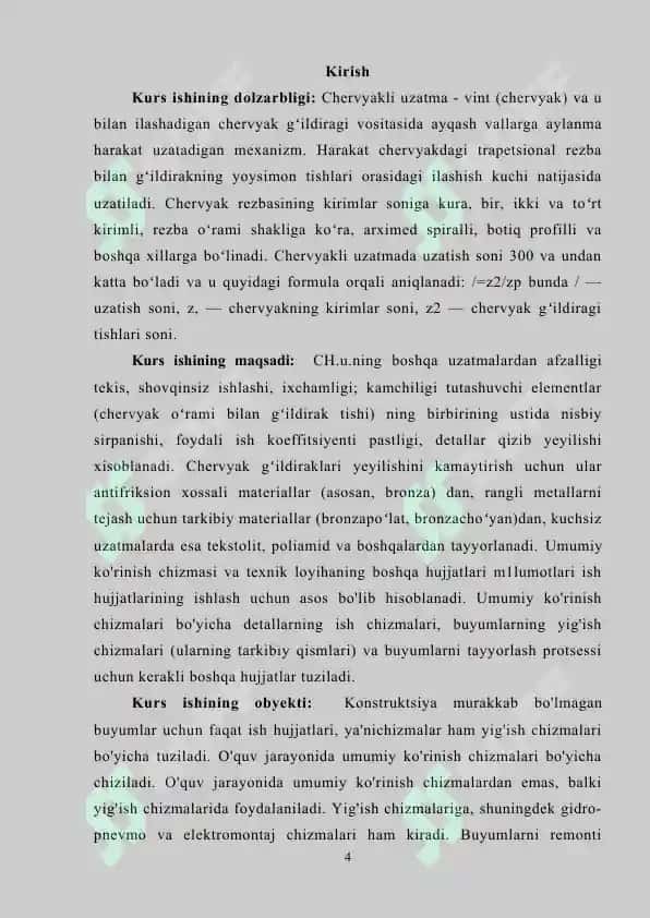 "CHERVYAKLI VA REYKALI UZATMALARNI CHIZISH TARTIBINI O‘RGATISH" 4