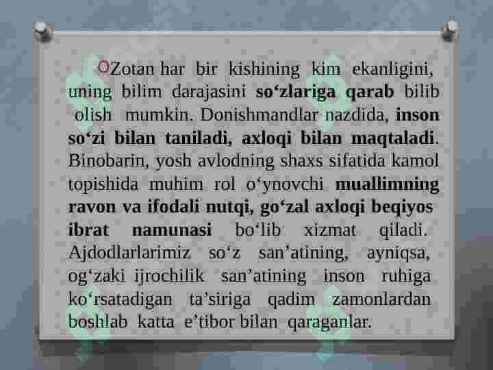 Badiiy oʻqish fanining maqsadlari 8
