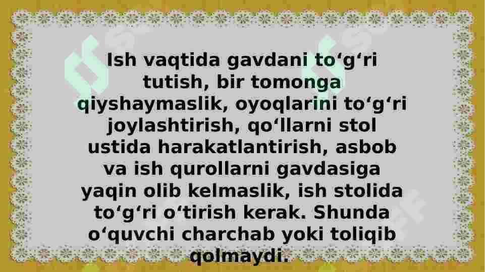 Ish joyini tashkil etish va texnika xavfsizligi 3