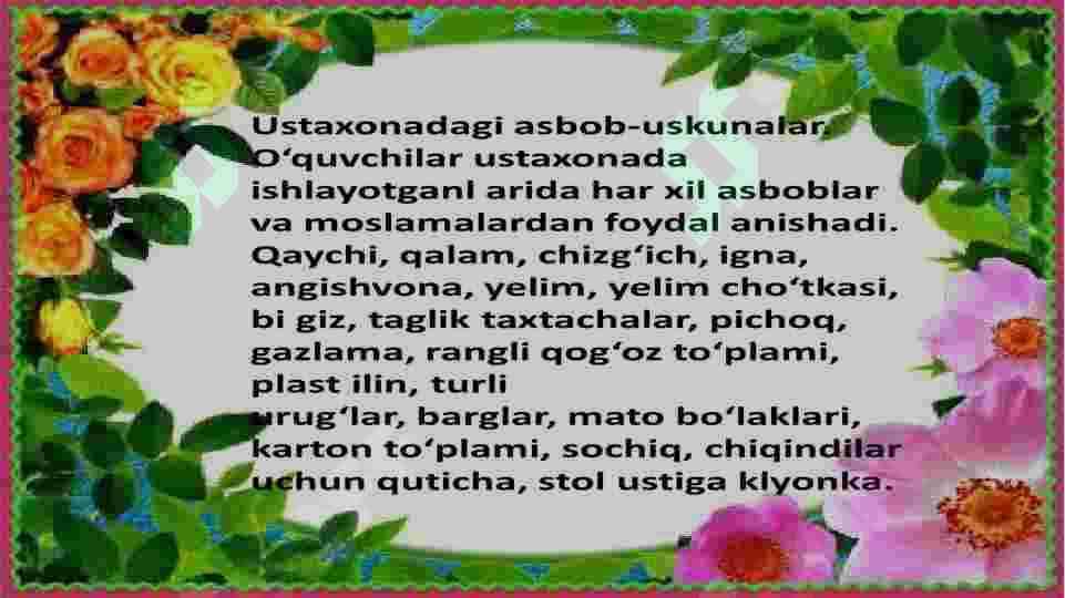 Ish joyini tashkil etish va texnika xavfsizligi 4