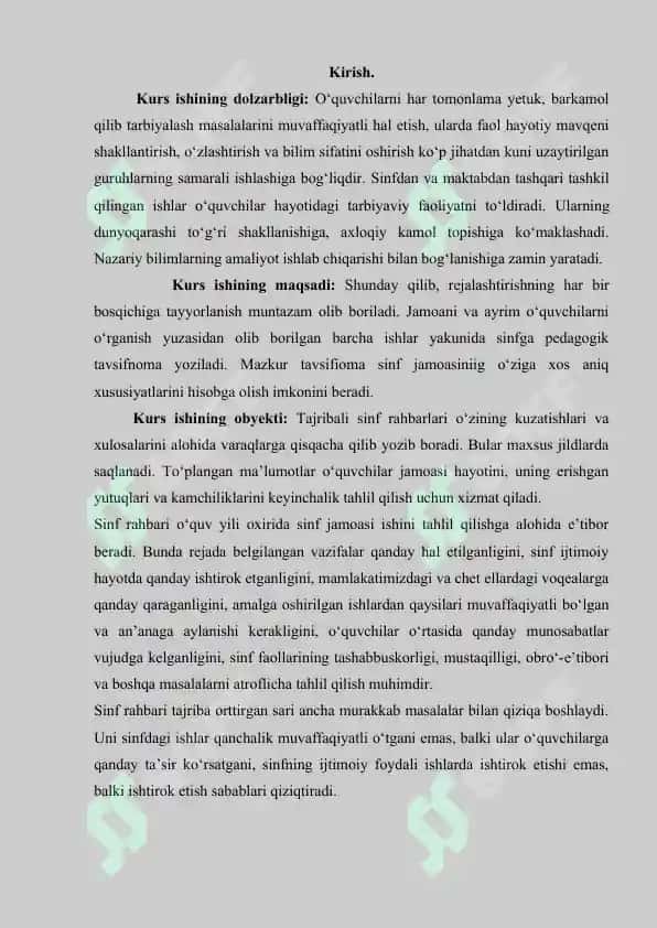 Sinf rahbari ishini tashkil etish metodikasi.doc 2