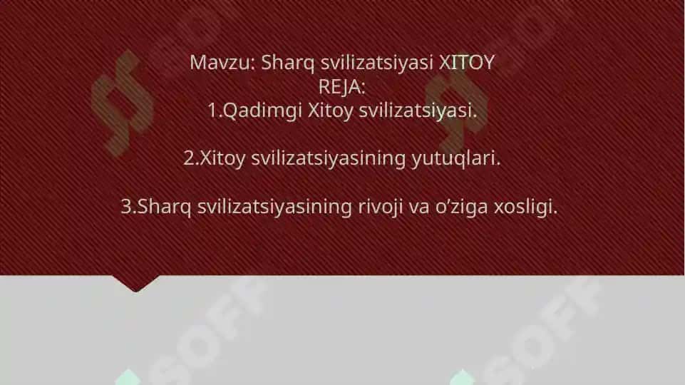 Sharq sivilizatsiyasi XITOY 2